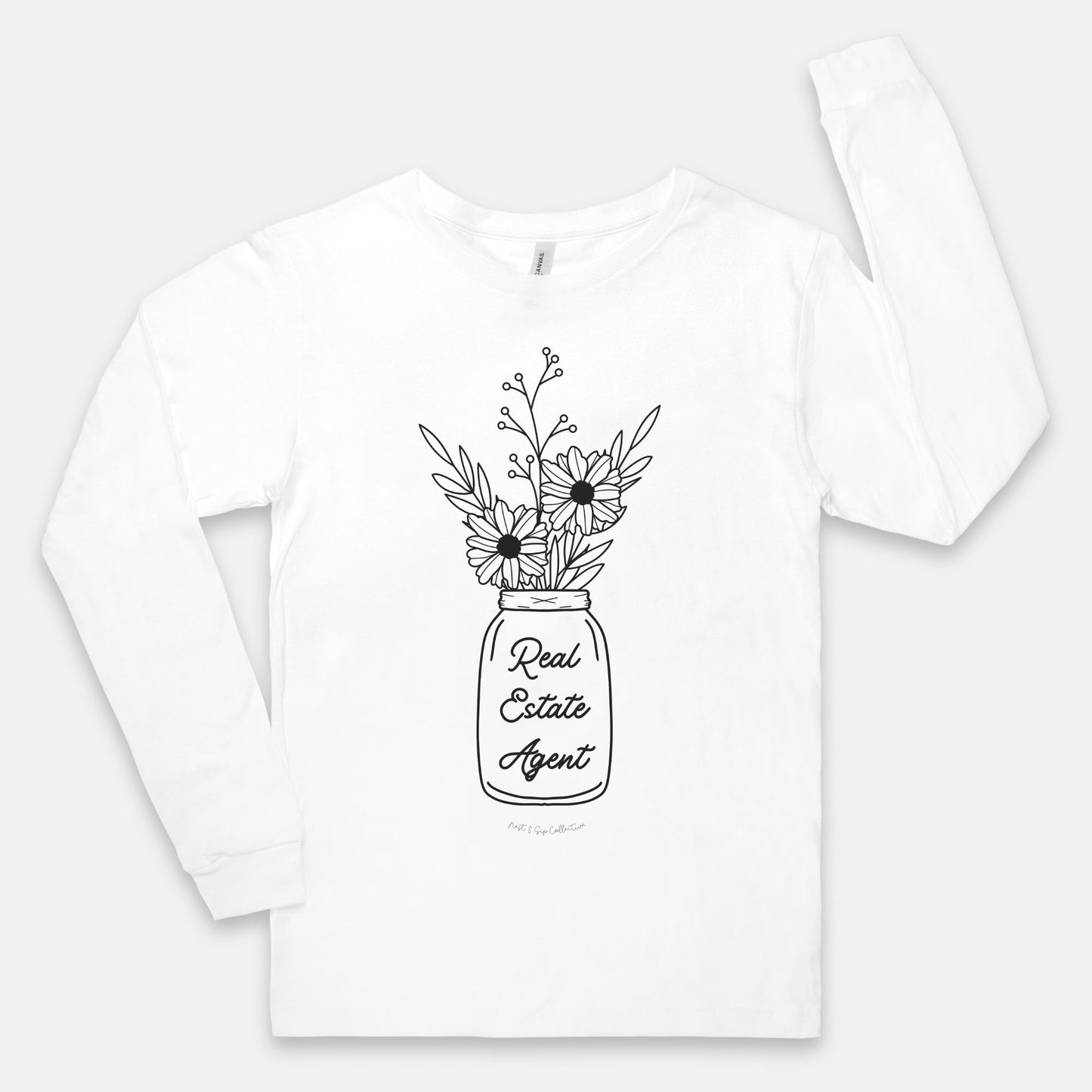 Mason Jar Real Estate Agent Long Sleeve Tee