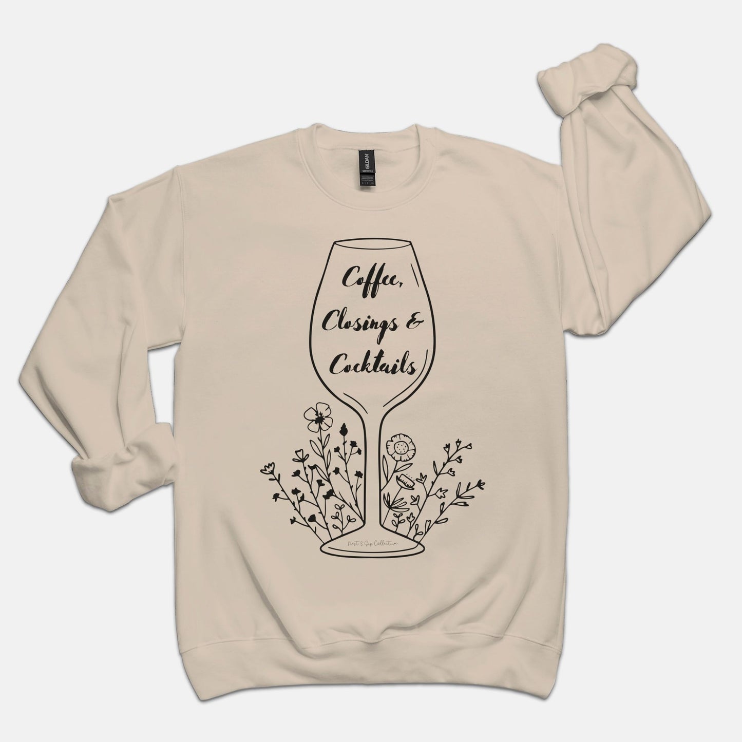Coffee, Closings & Cocktails Crew Neck Sweatshirt