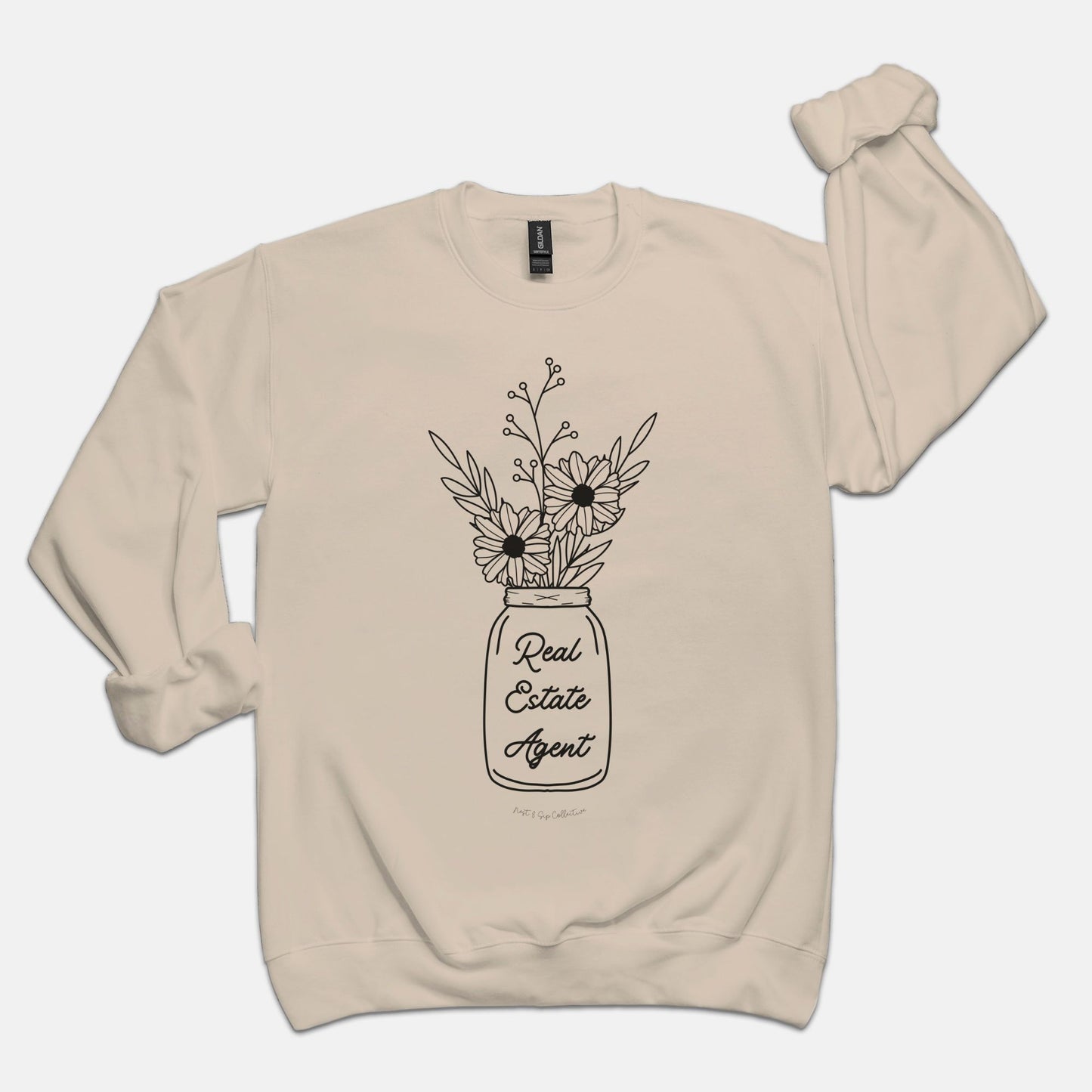 Mason Jar Real Estate Agent Crew Neck Sweatshirt