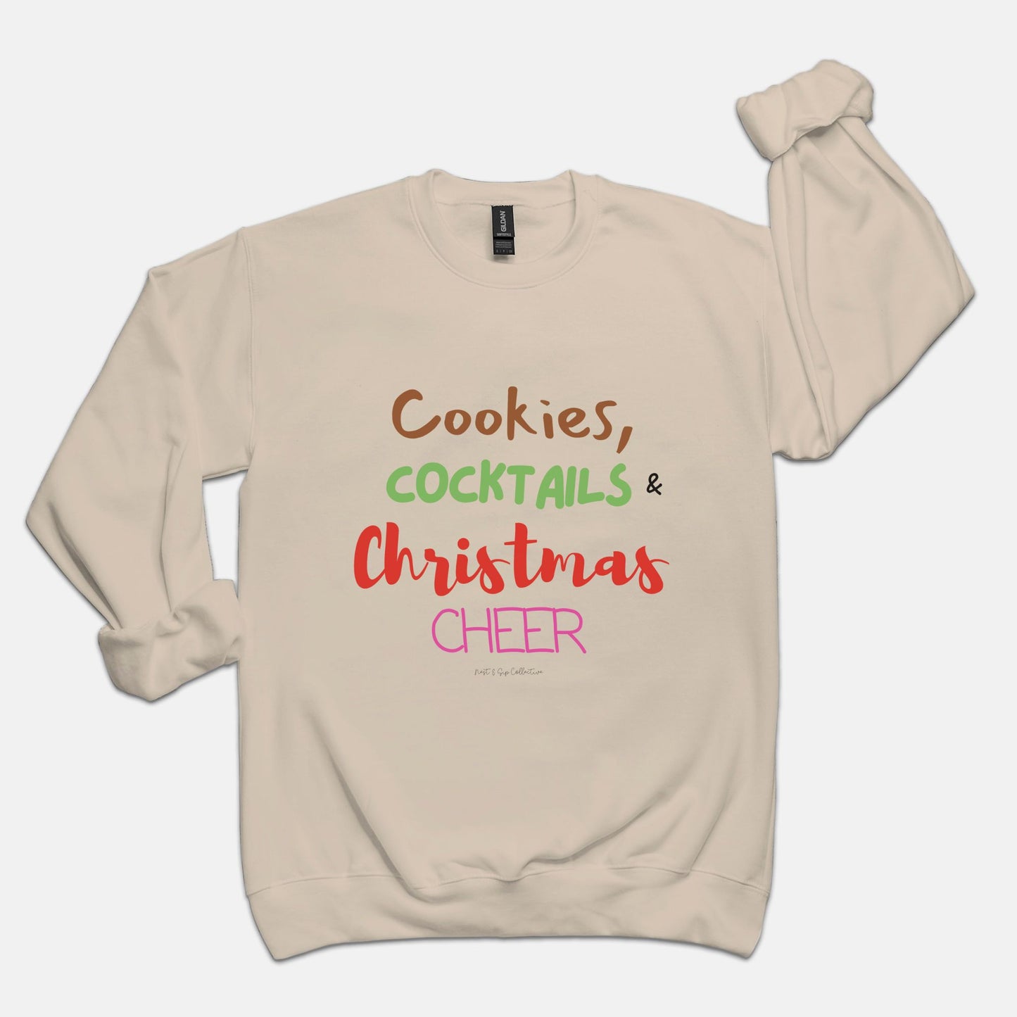 Cookies, Cocktails & Christmas Cheer Crew Neck Sweatshirt