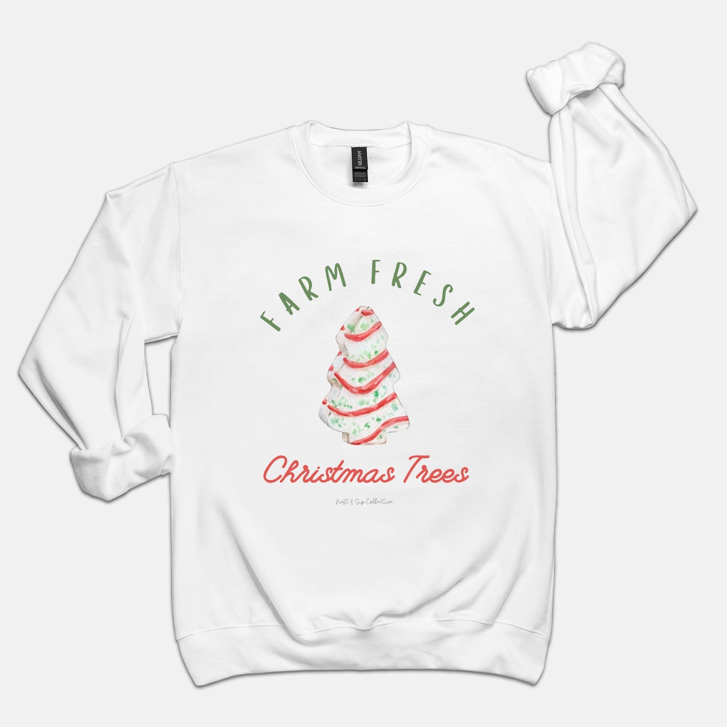 Farm Fresh Christmas Trees Crew Neck Sweatshirt