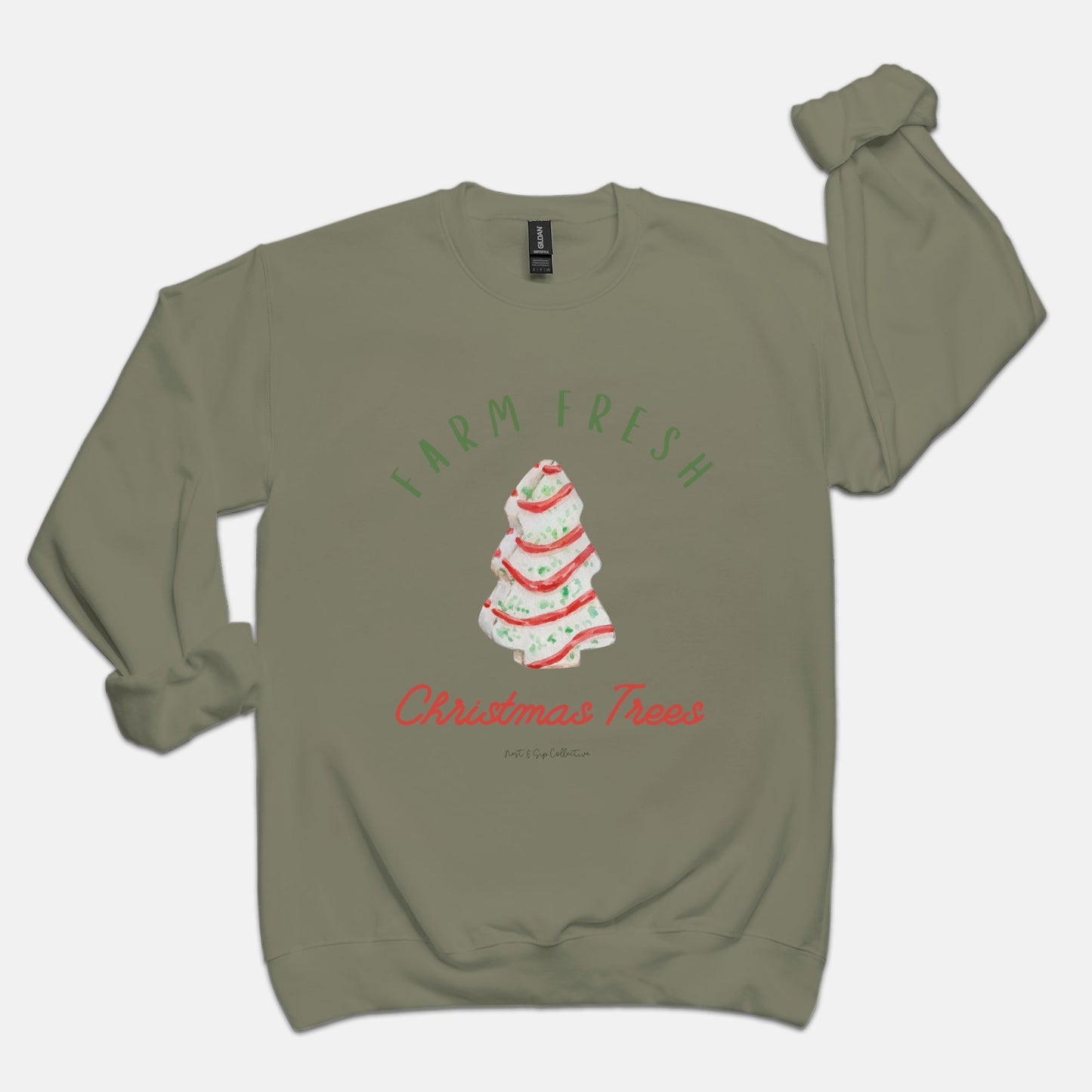 Farm Fresh Christmas Trees Crew Neck Sweatshirt