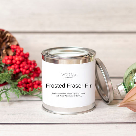 Frosted Fraser Fir Wood Wick Candle