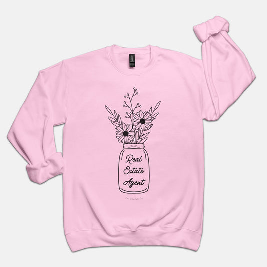Mason Jar Real Estate Agent Crew Neck Sweatshirt