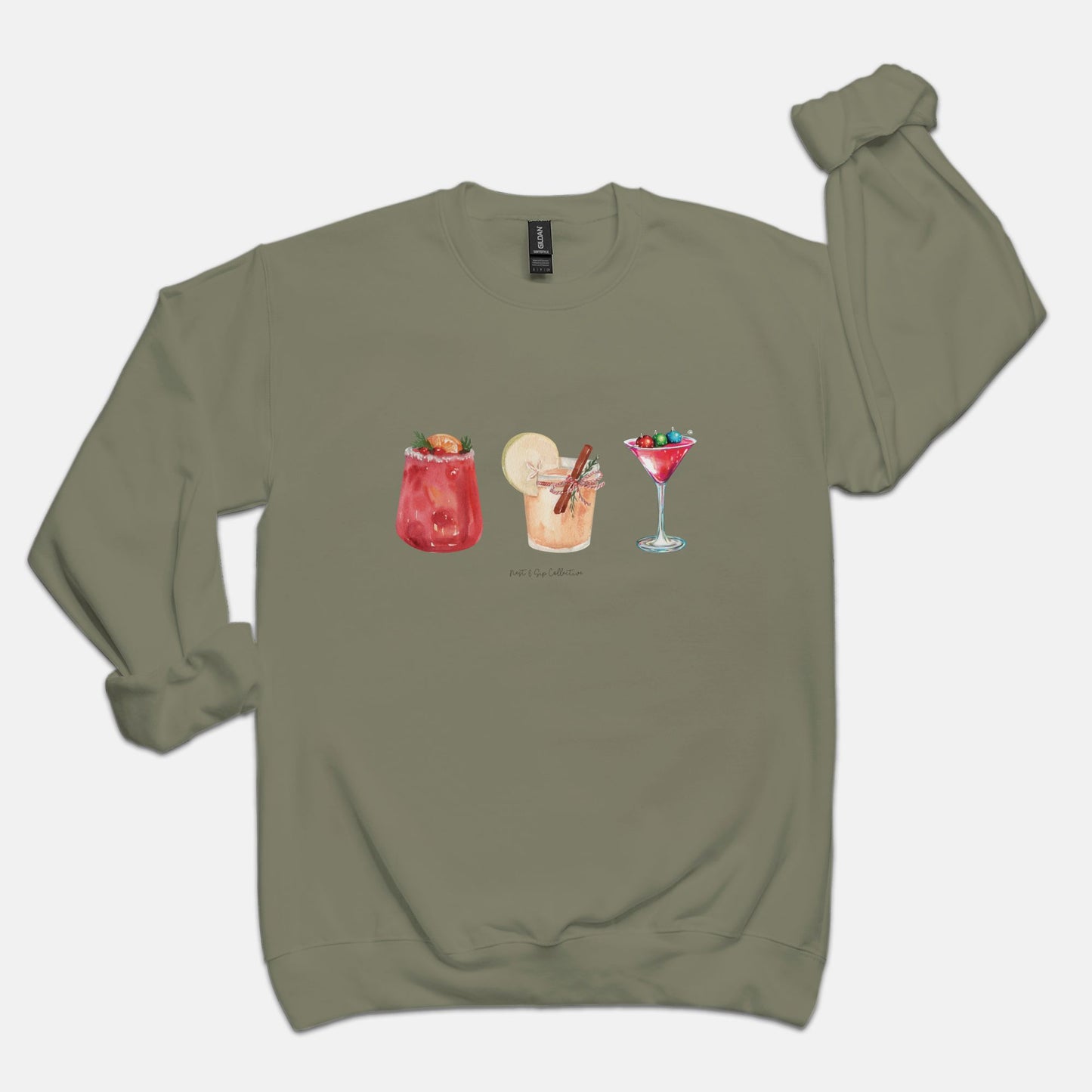 Holiday Cocktails Crew Neck Sweatshirt